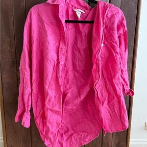 Women's Pink oversized button down